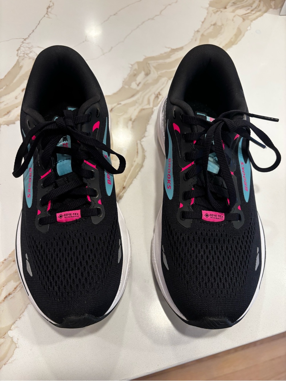 Brooks Black Running Shoes with Pink Accents